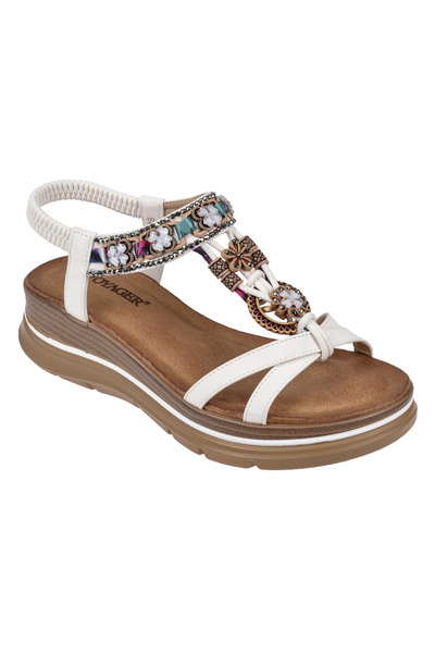 Voyager Dolgu Taban Comfort Kadın Sandalet VOY-481-Z BEYAZ