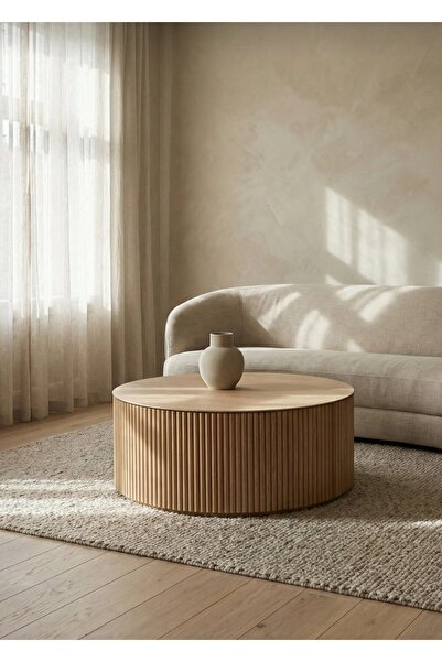 ViraHome Ahşap ve Metal Dekorasyon Swan Deluxse Masif Orta Sehpa