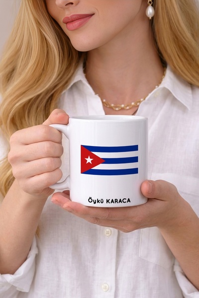 Kirbi Reklam Ülke Cu Küba Cuba Bayrağı Bayrak Kişiye Özel Çift Taraflı Baskıl...
