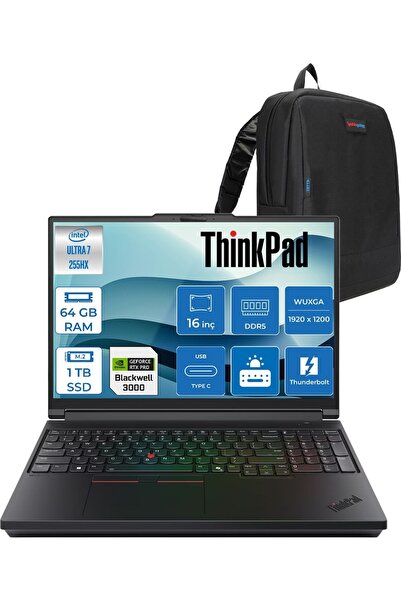 LENOVO Nbw P16 G3 Ultra 7 255HX Ddr5 64GB 1tb SSD 12GB/RTXPRO3000 Gddr7 16" W...