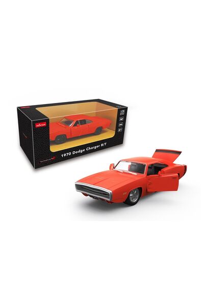 Rastar Dodge Charger R/T 1970 portocaliu, mașină model turnat sub presiune, s...