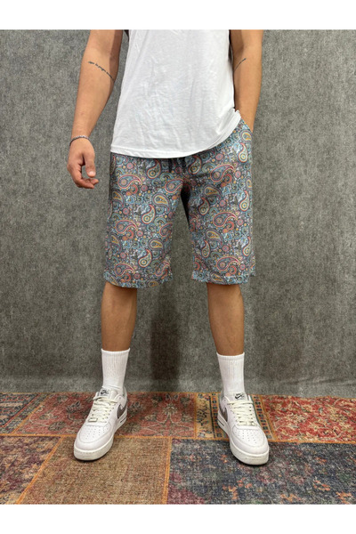 FıttingRoom Patterned Shorts with Elastic Waist