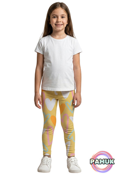 United Fabrics Patterned Children's Tights - Yellow Heart Patterned Girls' Ti...