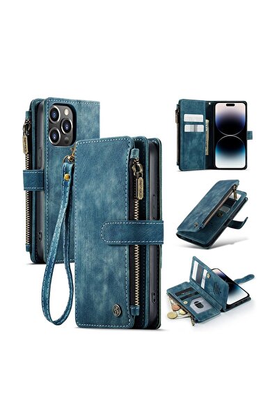 Caseme C30 Multifunctional θήκη Πορτοφόλι Blue (Apple iPhone 14 Pro)