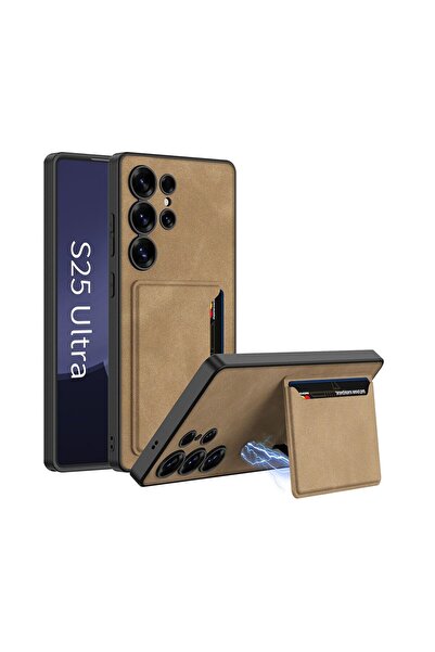 GKK Card Magnetic Σκληρή Θήκη με Πορτοφόλι Brown (Samsung Galaxy S25 Ultra 5G)