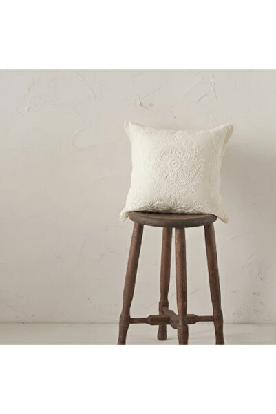 Maison Diane Home Krem Dantel Motifli Otantik Dekoratif Kırlent Kılıfı (İç Do...