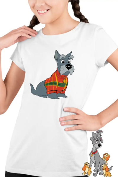 OEM Tricou Copii Fete Doamna si Vagabondul Jock Catel Scottish Terrier