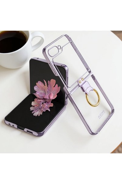 Ehlttiba حافظة متوافقة مع جهاز Galaxy Z Flip 6، غطاء حماية مع حلقة تثبيت