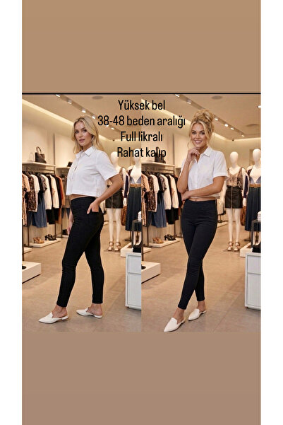 ModamarkReal Beli lastikli toparlayıcı yüksek bel büyük/küçük beden kot pantolon tayt rahatlığı