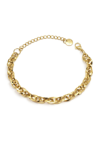 Duiwerlis Women's Gold Color Thick Chain Bracelet Steel Stylish Minimal Daily...