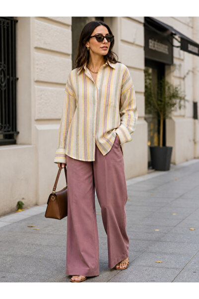 BVOİCE SELECTİONS Çizgili oversize gömlek