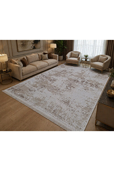 Ruha Home 200x200 cm %100 Iplik Ince Yazlık Paöuk Taban Halı Modern Desenli D...