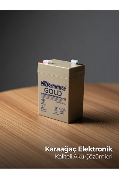 Karaağaç Elektronik 6V5Ah Gold Terazi Aküsü - 15 Gün Şarj Süresi - 785 Gr