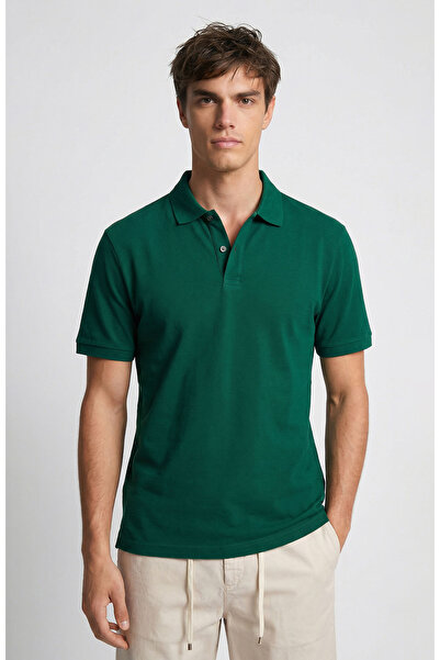 Network Yeşil Polo Yaka Pike T-shirt