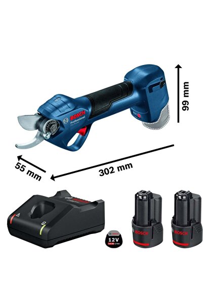 Professional Pro Pruner Bahçe Makası GAL 12V-40 + 2 x GBA 2,0Ah