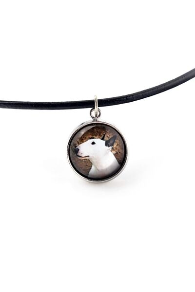 Art - Dog Bull Terrier, Bully - pandantiv pentru colier cu fotografia ta, luc...