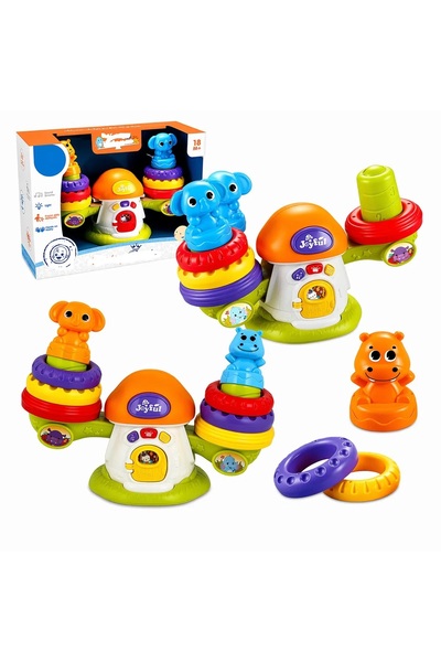 emc onshop Jucărie interactivă de echilibru pentru bebeluși cu inele de stivu...