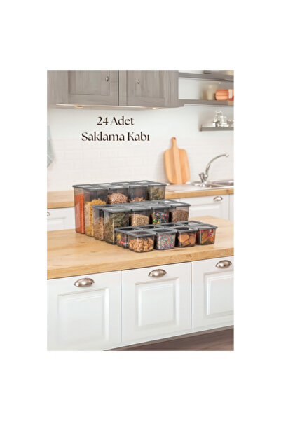 Hobibahçem 24-Piece 3 Size Jar Set & Storage Container & Food Container 8X650...