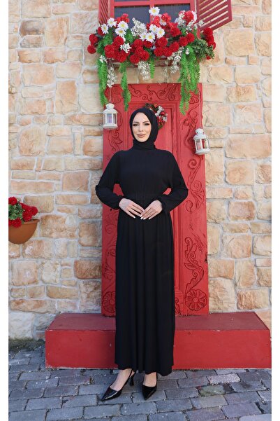 NİSUM MODA Φόρεμα με ζώνη και άμμιστη υφή