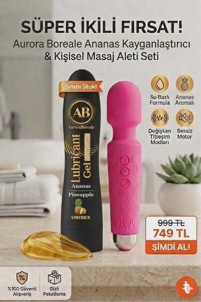 AuroraBoreale Büyük Boy Ananaslı Kayganlaştırıcı Jel 20 Modlu Şarjlı Titreşim...
