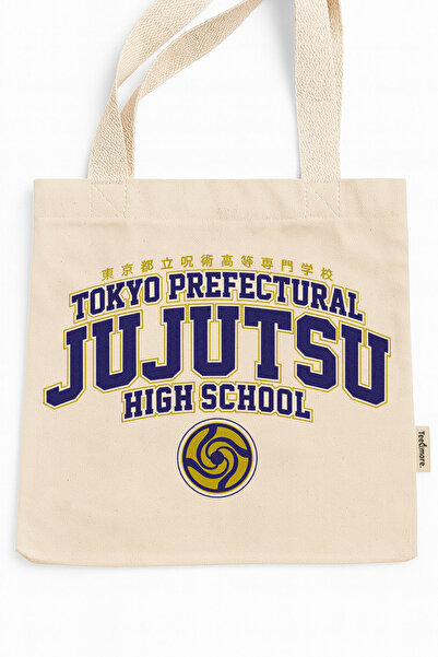 Tee&more. Jujutsu High School Printed Canvas Tote Bag with Velcro and Interna...