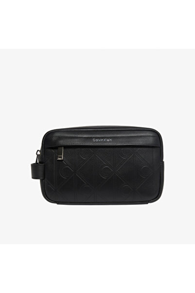 Calvin Klein Xl Emblem Dopp Kit Erkek Siyah El Çantası