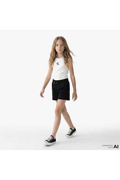 Calvin Klein Mono Logo Relaxed Çocuk Siyah Şort