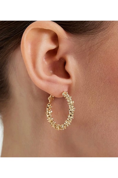 AltıntaşAksesuar Women's Earrings - Serrated Hoop Earrings Silver - Gold