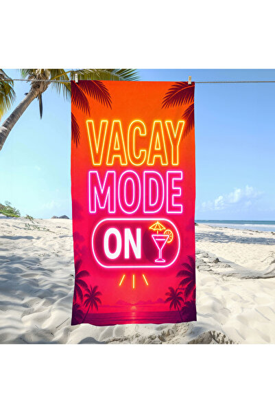 Piloji Neon Summer Themed Digital Printed Beach Towel – Vacay Mode on Pattern...
