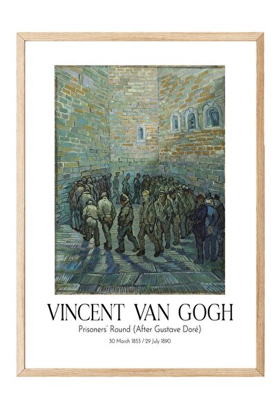 Postifull Vinsent van Gog - Zatvorska kola (po Gustavu Doréu), slika u drveno...