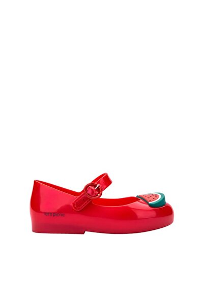 Mini Melissa Kız Çocuk Karpuz Kabartmalı Kokulu Bantlı Babet 22-30 KIRMIZI