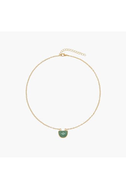 Lifestyle Gold Toned Stone Embellished Necklace