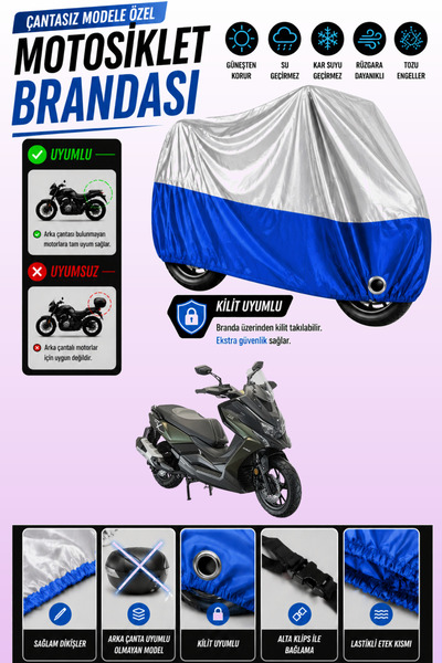 Cemku Twin غطاء محرك متوافق مع Kymco Xtown 250i باللون الرمادي من الأعلى والأ...