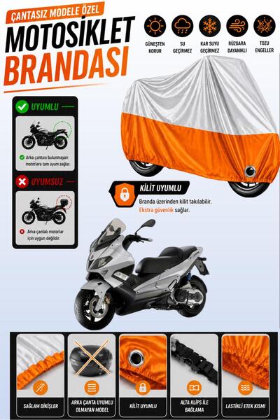 Cemku Twin Top Gray - Bottom Orange Gilera Nexus 300 Compatible Engine Cover,...