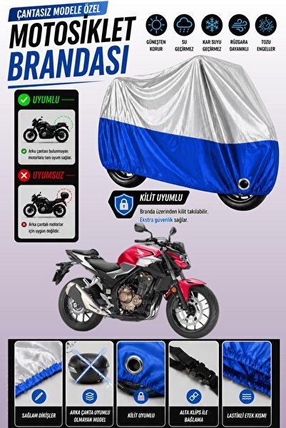 Cemku Twin غطاء محرك متوافق مع هوندا CBF 500 باللون الرمادي من الأعلى والأزرق...