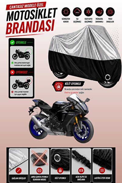 Cemku Twin غطاء محرك متوافق مع ياماها YZF R1M باللون الرمادي من الأعلى والأسو...