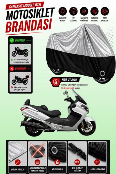Cemku Twin غطاء محرك متوافق مع SYM Maxi 400i باللون الرمادي من الأعلى والأسود...