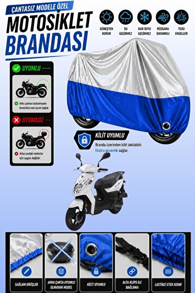 Cemku Twin Top Gray - Bottom Blue Sym Orbit Ii 125I Compatible Engine Cover, ...