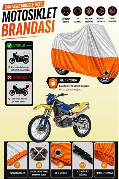 Cemku Twin غطاء محرك متوافق مع Husqvarna TE 610 باللون الرمادي من الأعلى والب...