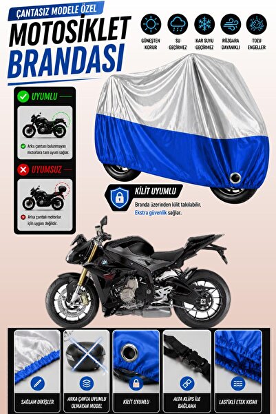 Cemku Twin غطاء محرك علوي رمادي - سفلي أزرق متوافق مع سيارة BMW S 1000 R، غير...