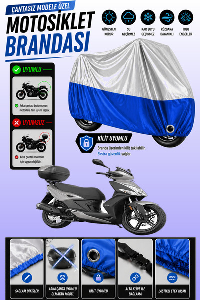 Cemku Twin غطاء محرك متوافق مع Kymco Agility 16+ 125i باللون الرمادي من الأعل...