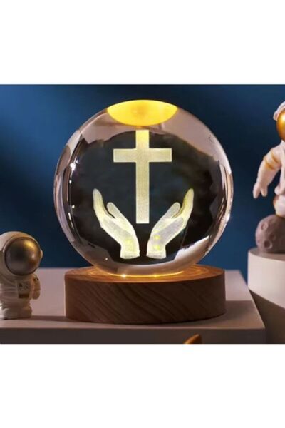 unbranded Glob de cristal iluminat cu motiv religios, decor spiritual, lumină...