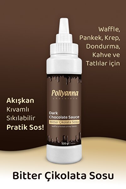 Pollyanna Bitter Çikolata Sos 320 Gr - Waffle & Pankek & Krep & Tatlı Sosu