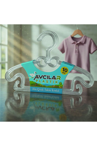 AVCILAR PLASTİK Kristal Bebe Çocuk Elbise Askısı 10 Lu