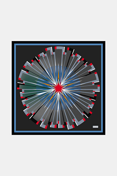 Vakko GEOMETRİK DESENLİ TWILL İPEK BANDANA