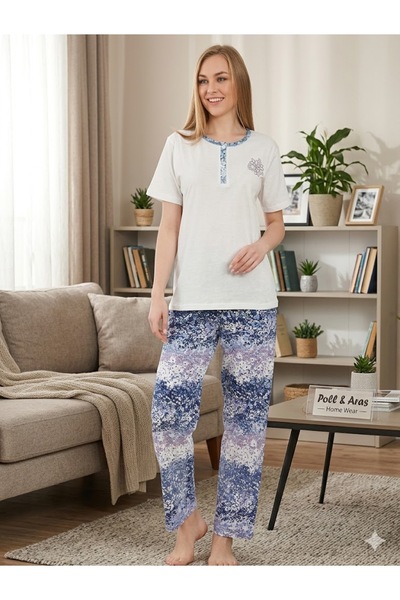 poll Six Flowers 100% Cotton Sleepwear Lounge Set