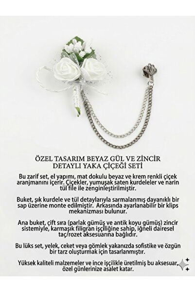 Ars Magic Box ARS EL YAPIMI ZİNCİRLİ ÇİÇEK YAKA İĞNESİ - ÖZEL TASARIM 26ÇEŞİT...