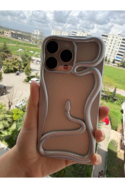 ŞANAETİCARET Apple iPhone 15 ile uyumlu 3D Yılanlı Silikon Kılıf