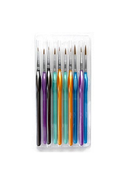 Nassau Set de 10 pensule profesionale miniaturale și de detaliu pentru Arte P...