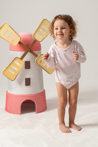Roosac Modal Cotton Newborn Baby Long Sleeve Snap Fastener Bodysuit L Farmyard